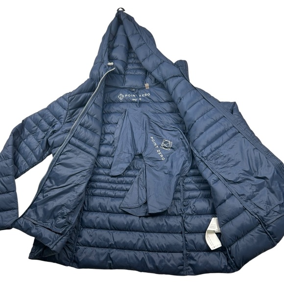 Point Zero Ultralight Packable Puffer Jacket blue Navy Women’s size  2XL NWT - Picture 5 of 16